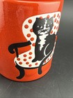 Vintage Waechtersbach W Germany Red Black Cat Mug Polka Dot Chair — photo 10