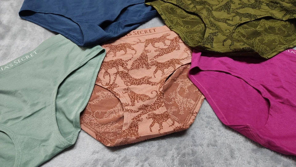 VICTORIA'S SECRET ROSA Bragas Hiphugger Hipster Grandes Sin Costuras Lote de 5 Nuevas con Etiquetas Foto 3 de 4