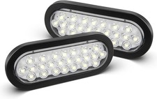 2PCS 6 Inch Oval LED Trailer Tail Lights White Reverse Backup RV Truck DOT SAE