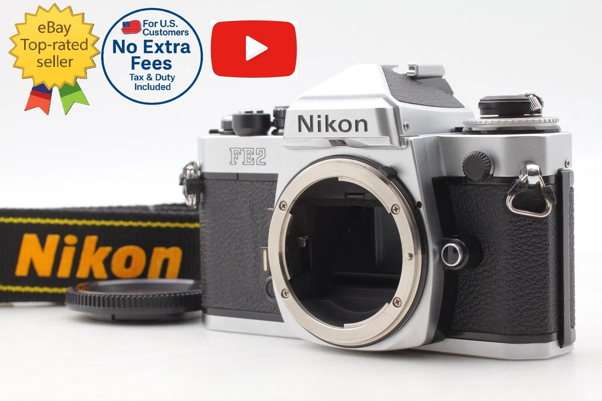 NIKON FE2 シルバー Tokina 35-105mm フィルムカメラ Nikon FE Chrome 35mm Film Camera w/ 35-105mm Zoom Lens [GOOD]
