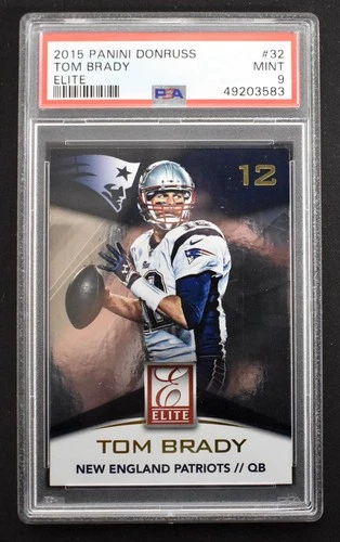 Tom Brady 2015 Panini Donruss Elite #32 New England Patriots PSA 9 MINT