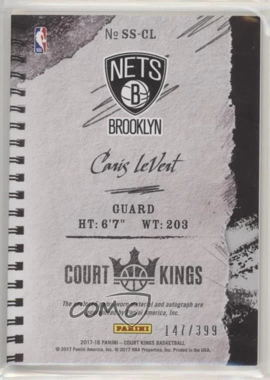 2017 Panini Court Kings Sketches & Swatches /399 Caris LeVert #SS-CL Auto Sketch - Image 2 of 2