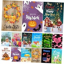 Seasonal Garden Flag Set of 12 Double Sided 12 x 18 Inch Yard 12 18 inches