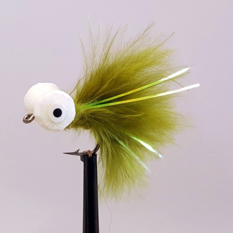 3 x Olive Booby Fly Fishing Trout Flies Size 10  (BB14)