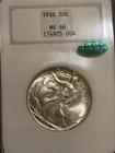 1936 Walking Liberty Half Dollar Old Fatty– NGC MS66 CAC –