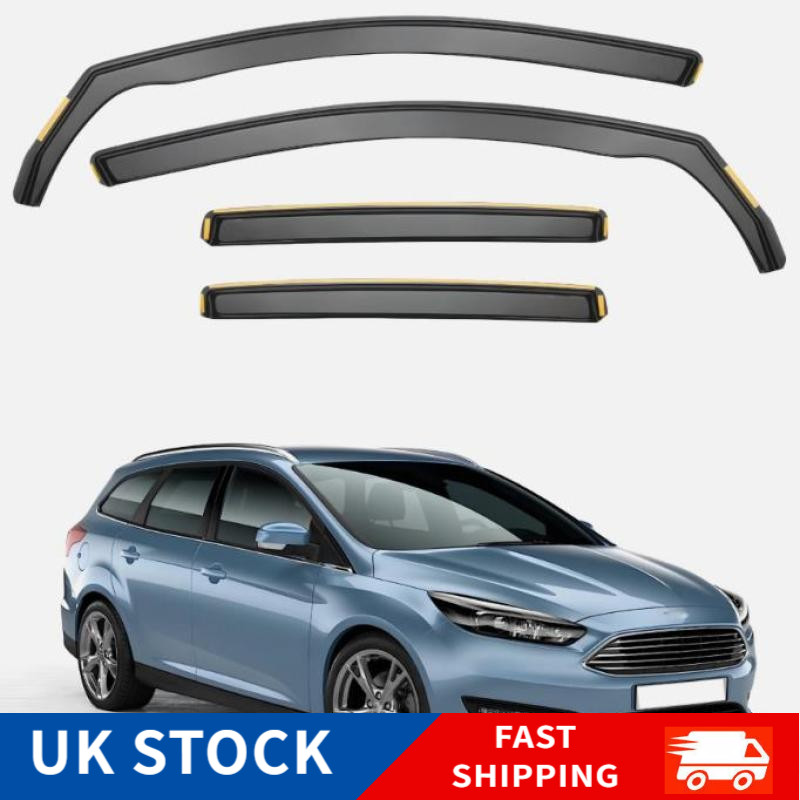 4pcs Set Visors Wind Deflectors For 2011-2018 Ford Focus MK3 5 Door Estate NEW