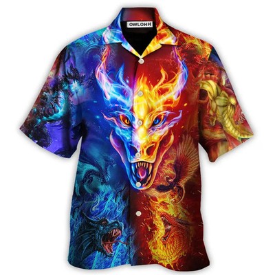 Dragon Love Life Hawaiian Shirt Mens Tropical Beach Summer Aloha