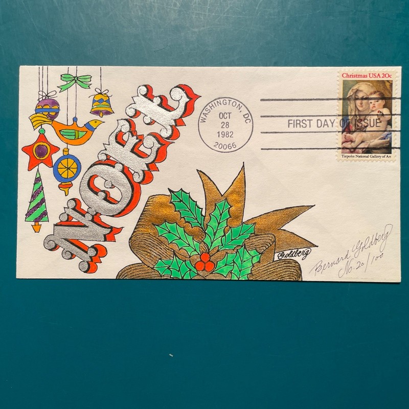 Bernard Goldberg; Christmas FDC, Cat. # 2063, Hand Painted #20 of 100