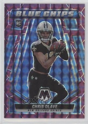 2022 Panini Mosaic Blue Chips Purple Prizm 21/49 Chris Olave Rookie RC 13hf