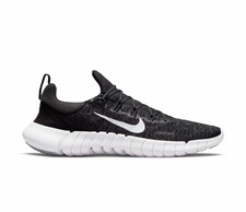 Nike Men  s Free RN 5.0 Next Nature Black/White Low Top Lace-Up Athletic Sneakers