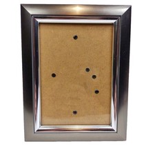 Silver Toned Beveled Chrome Picture Frame 5x7 Photo Frame w Stand or Hang