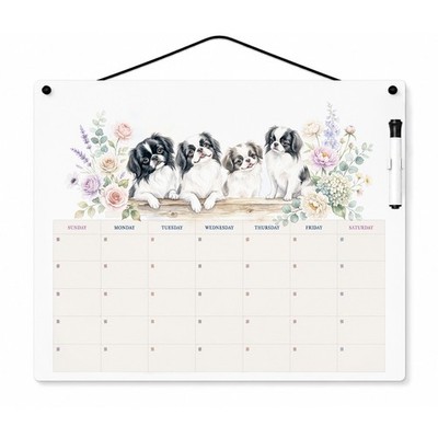Caroline's Treasures Japanese Chin Dry Erase Calendar Board FNT1719DE1612