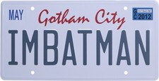 DC Batman - Tin Sign - Number Plate New Toy Collectible