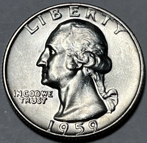 1959 D/D Washington Silver Quarter RPM D Over D Die Cracks Errors Uncirculated