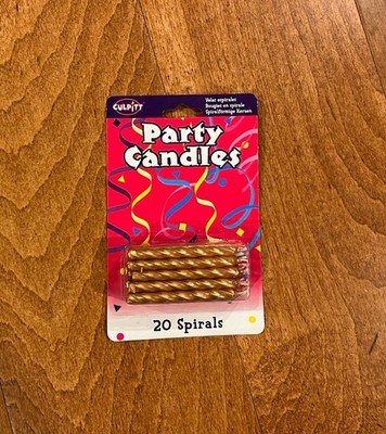 Culpitt Gold Metallic  birthday candles 20