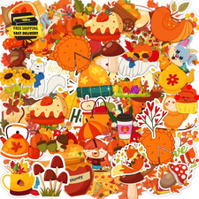 Fall Stickers 100 PCS Thanksgiving Stickers for Kids - Vinyl Thanksgiving Game