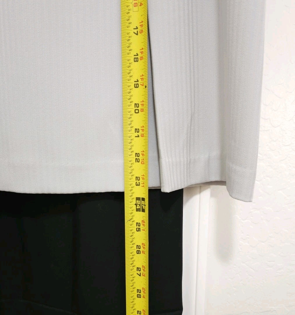 VTG KC Spencer 2pc Suit SET Pleated Skirt & Jacket 10 Medium Lt Gray Pinstriped