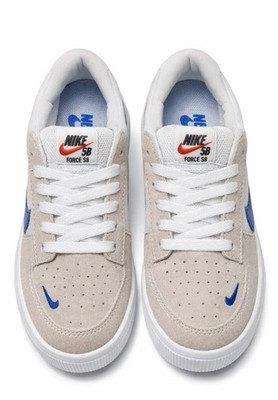 Nike SB Force 58 Beige Blue Suede Low Top Skateboarding Sneakers Men