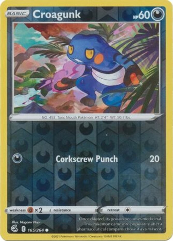 Croagunk - 165/264 - Common - Reverse Holo - Lightly Played