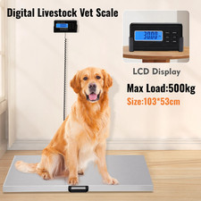 Digital Vet Scales Animal Weighing Scale 500kg/1100lbs for Pet Dog Livestock New