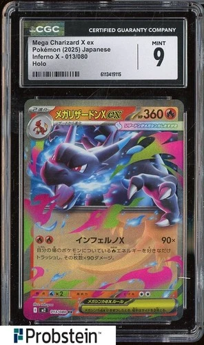 2025 Pokemon Japanese Inferno X 013/080 Mega Charizard X ex Holo CGC 9 MINT