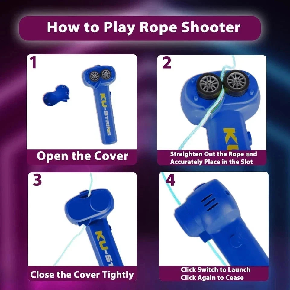 Loop Rope Toy With Bone Handheld Rope Launcher Toy with Spinning String Loop Outdoor Action ...