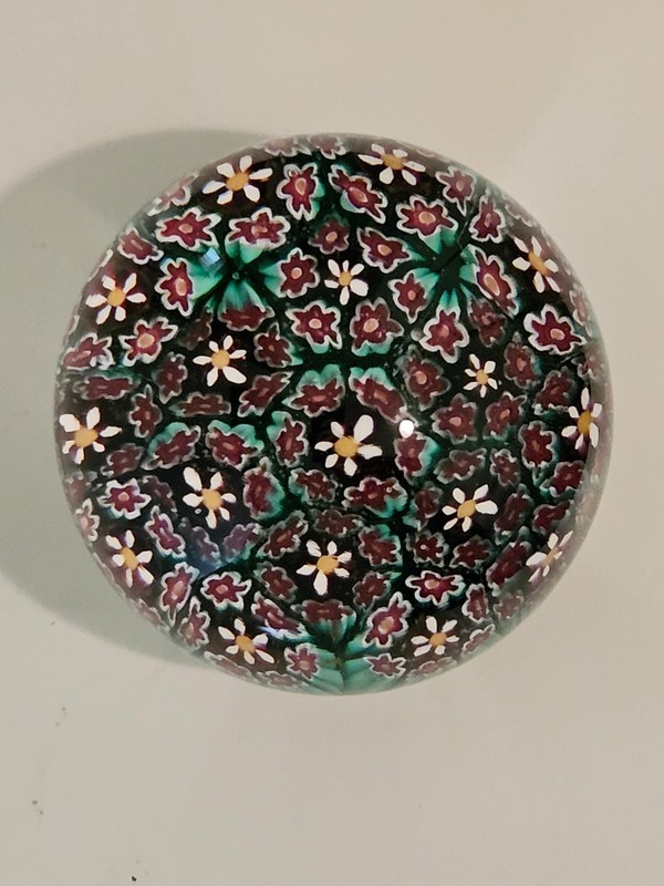 Paperweight Millefiori Style Art Glass Beautiful No Sig or Makers Mark 1Lb