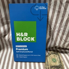 2021 H&R Block Tax Software Premium Self employed Rental Windows / Mac Turbotax