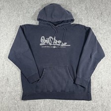 Vintage Y2K Quicksilver Men  s Size XL Hoodie Sweatshirt Surf Skate Boxy Fit Navy