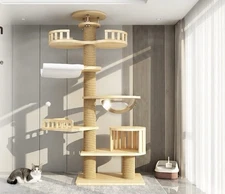 Tour de l'arbre de chat multi-fonctions avec hamac, maison de chat, postes de scratching 72 de pouce