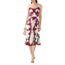 NWT DOLCE & GABBANA Floral Lace Midi White pink dress 42 M