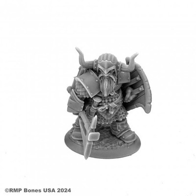 Reaper 07133 Dromn Ironsworn, Dwarf Warrior Dungeon Dwellers Resin Miniature