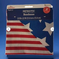 4th of July Patriotic Bandanas Set of 2 Stars and Stripes