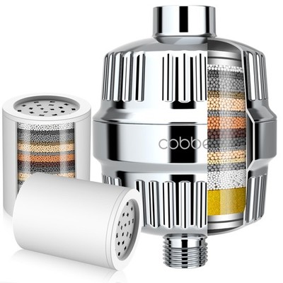 Cobbe 20-Stage Shower Head Filter for Hard Water - KDF-55, High Output