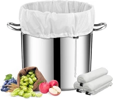 3-Pack Reusable Brew Bags 26"x22" Mesh Strainer for Home Brewing