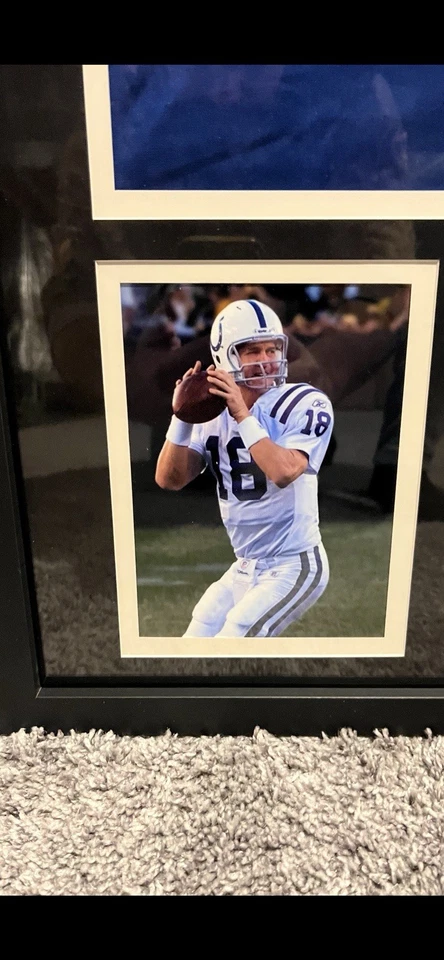 Camiseta deportiva con marco autografiada de Peyton Manning Indianapolis Colts con certificado de autenticidad Beckett Foto 4 de 4