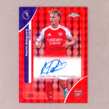 2025-26 Topps Chrome Premier League EPL Martin Odegaard Red Geometric Auto #3/5
