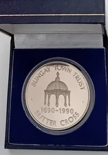 Superb Vintage Bungay Town Trust Boxed Medal. Butter Cross 1690-1990. 