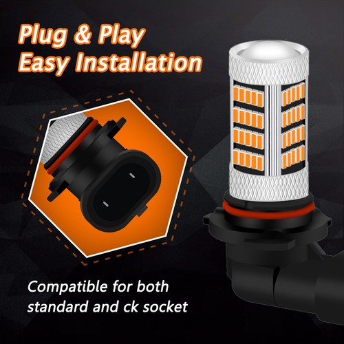 2X Amber Yellow 9006 HB4 9012 Fog Light Lamp 92-SMD LED Bulbs Error Free CANBUS - Picture 4 of 11