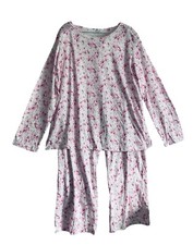 Ekouaer XXL PAJAMA SET Pink White Floral Cruise Year Round Long Sleeves