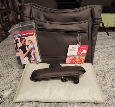 Peg Perego Borsa Mamma Diaper Bag In Ecopelle Cacao Brown