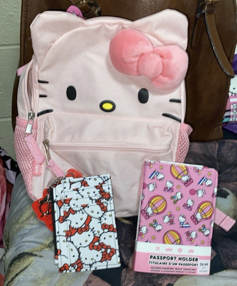 Hello Kitty Mini Backpack Passport Wallet Clutch for Travel-image