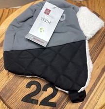 NWT SWISS TECH BOYS PERFORMANCE GEAR WINTER HAT, GRAY  BLACK, SHERPA LINED. 22