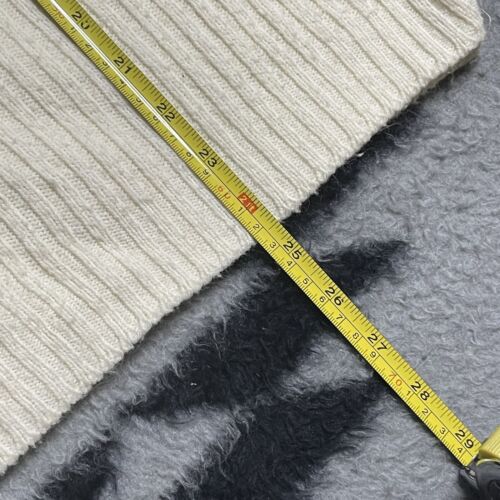 Sz S/M- Vintage 80’s Sears Kings Road turtleneck knit sweater men’s white USA!! - Picture 10 of 11