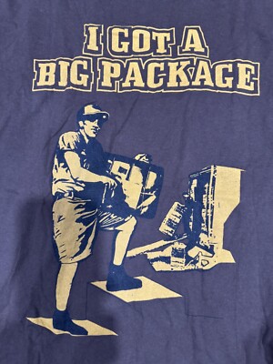 AMERICAN RAG Men s Brown T-Shirt: I HAVE A BIG PACKAGE Delivery Man UPS Size XL