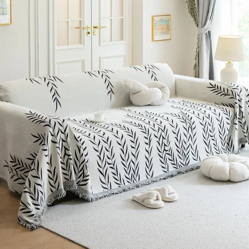 Nordic Chenille Sofa Throw Blankets Printed Couch Blanket Leisure Beach Towel - Image 2 of 4