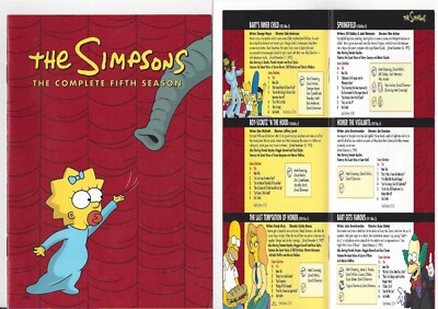 The Simpsons Fifth Season 5 Episode Guide From DVD Set Great Shape
