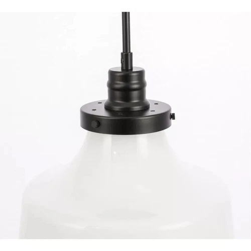 Elegant Lighting Lyle Single Light 11" Wide Pendant with Frosted Glass Black - Picture 4 of 7