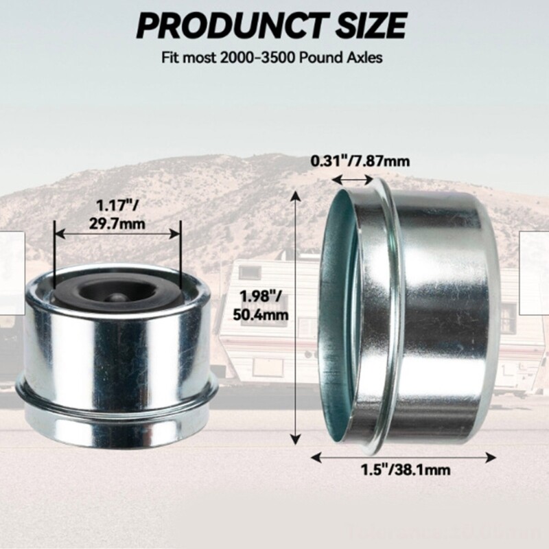 4pcs Trailer Hub Bearing Dust Trailer Axles Grease Dust Cup Wheel