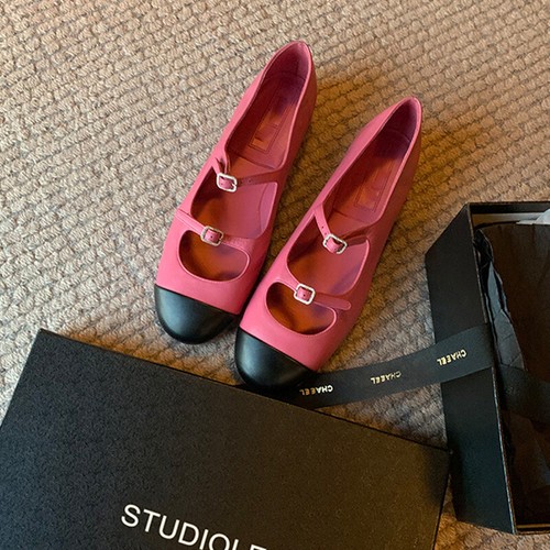 Zapatos planos retro para mujer Mary Jane de cuero con hebilla en punta redonda Lolita Zapatos Fiesta - Imagen 25 de 28